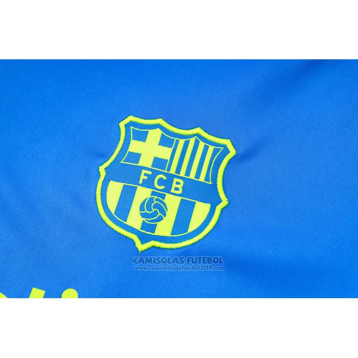 Fato de Treino Barcelona Manga Curta 2024-2025 Azul - Calcas Curta